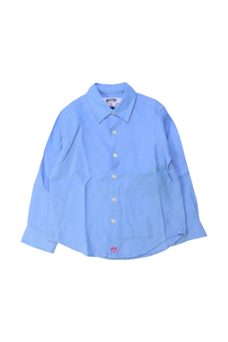 A Blue Long Sleeve Shirts from Pink House Mustique in size 4T for neutral. (Front View)