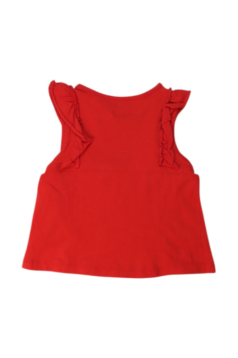 A Red Sleeveless Tops from Tommy Hilfiger in size 4T for girl. (Back View)