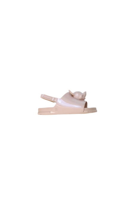 A Pink Sandals from Mini Melissa in size 3T for girl. (Back View)