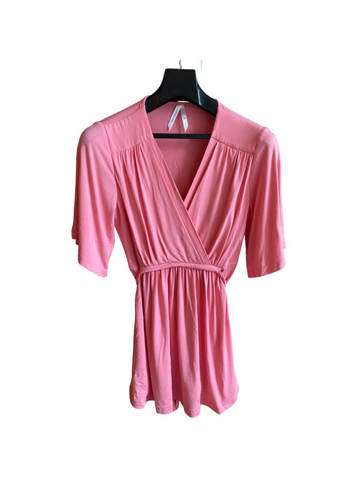 A Pink Short Sleeve Tops from Seraphine in size XS for maternity. (Front View)