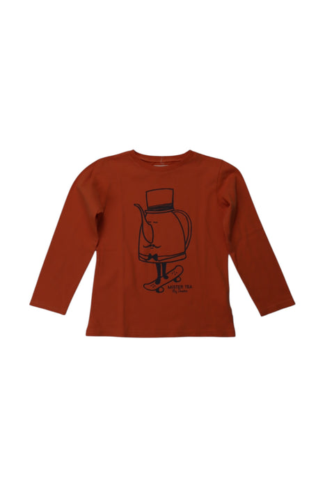 A Orange Long Sleeve T Shirts from Arsène et les pipelettes in size 5T for boy. (Front View)