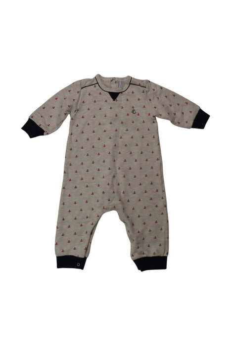 A Beige Long Sleeve Rompers from Petit Bateau in size 6-12M for boy. (Front View)