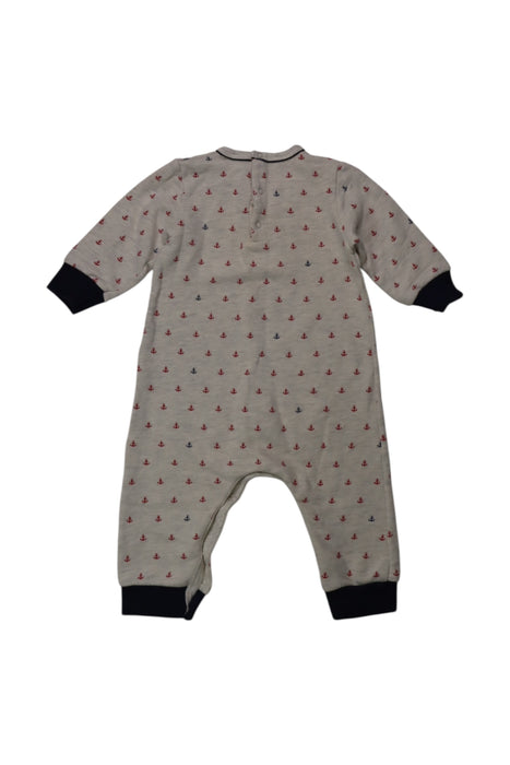 A Beige Long Sleeve Rompers from Petit Bateau in size 6-12M for boy. (Back View)