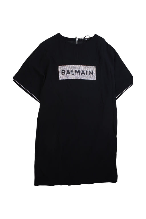 A Black Short Sleeve Dresses from Balmain in size 14Y for girl. (Front View)