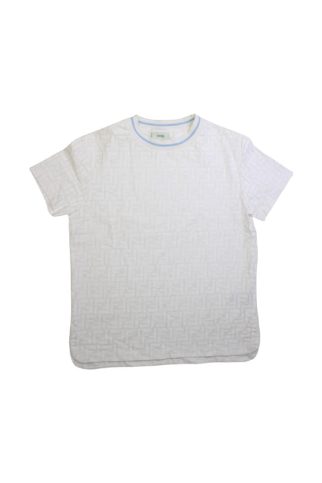 A White Short Sleeve T Shirts from Fendi in size 12Y for boy. (Front View)