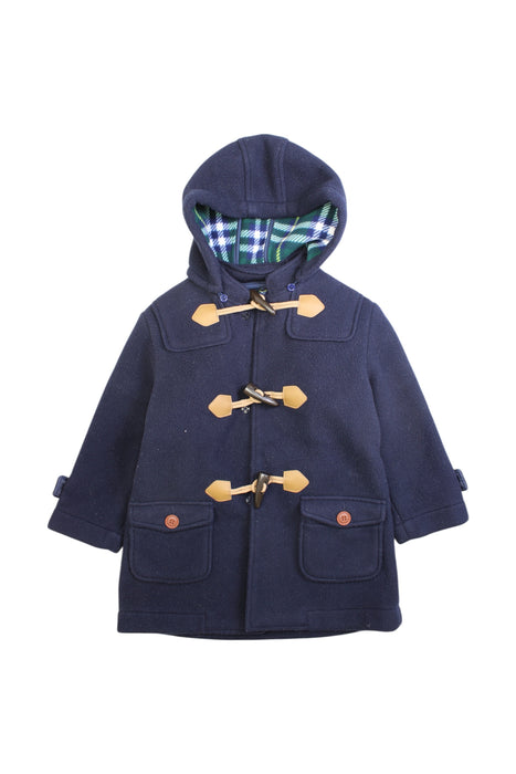 A Navy Coats from Miki House in size 4T for girl. (Front View)