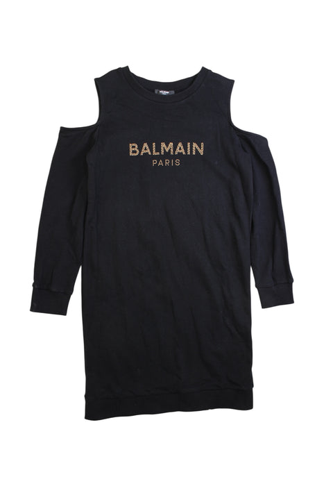 A Black Sweater Dresses from Balmain in size 14Y for girl. (Front View)