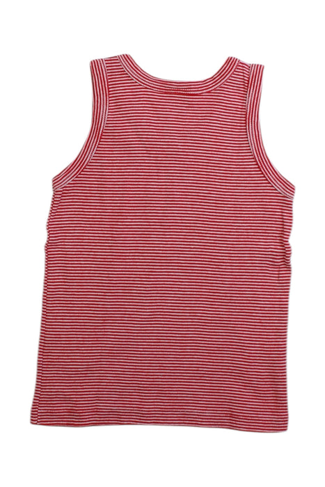 A Red Sleeveless T Shirts from Petit Bateau in size 4T for boy. (Back View)