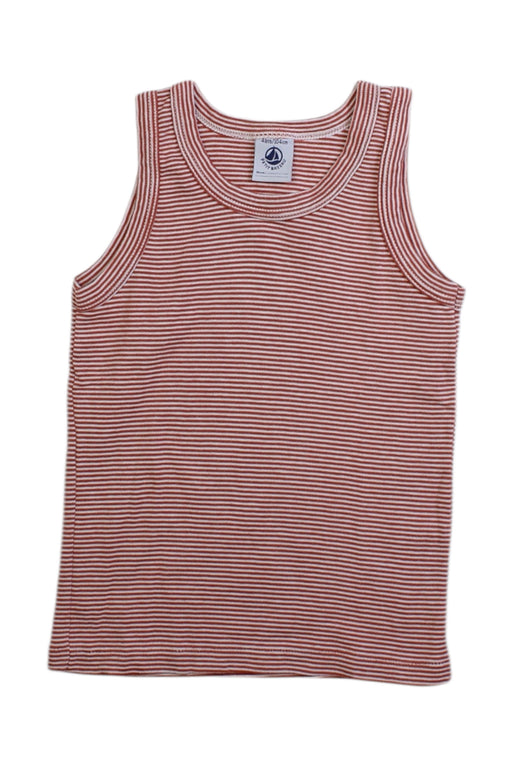A Red Sleeveless Tops from Petit Bateau in size 4T for boy. (Front View)