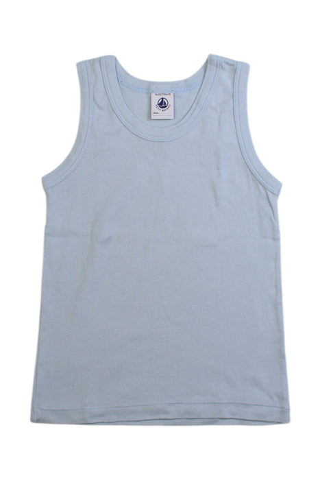 A Blue Sleeveless Tops from Petit Bateau in size 4T for boy. (Front View)