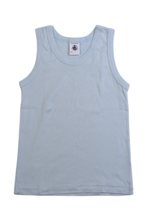 A Blue Sleeveless Tops from Petit Bateau in size 4T for boy. (Front View)