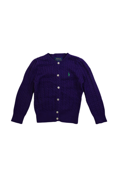 A Purple Cardigans from Polo Ralph Lauren in size 4T for girl. (Front View)