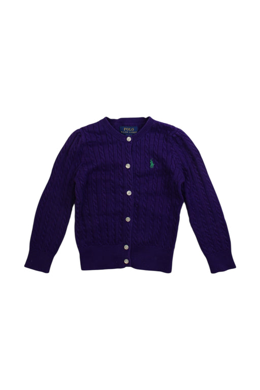 A Purple Cardigans from Polo Ralph Lauren in size 4T for girl. (Front View)