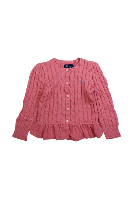 A Pink Cardigans from Polo Ralph Lauren in size 4T for girl. (Front View)