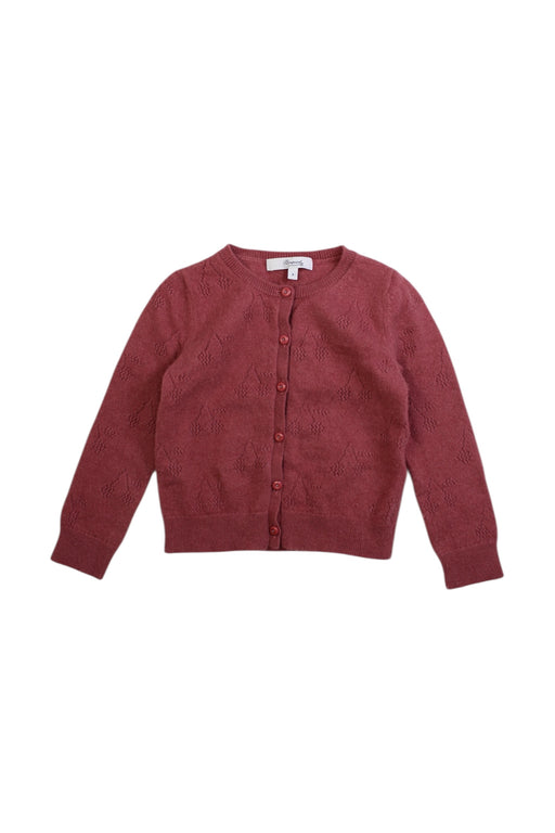 A Burgundy Cardigans from Bonpoint in size 4T for girl. (Front View)