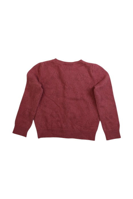 A Burgundy Cardigans from Bonpoint in size 4T for girl. (Back View)