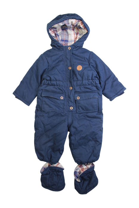 A Navy Snowsuits from Jacadi in size 12-18M for boy. (Front View)