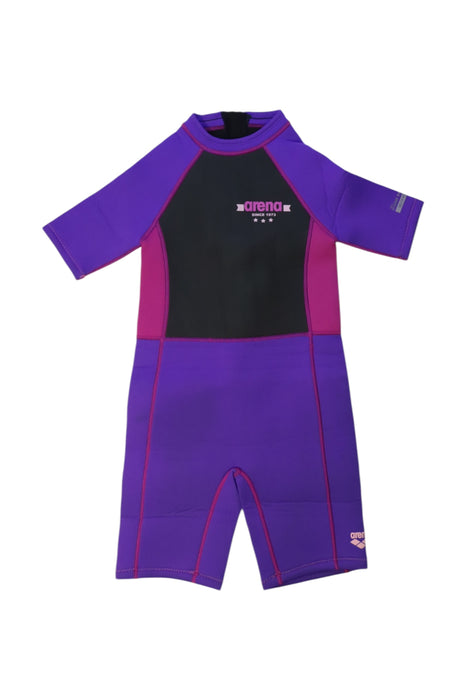 A Purple Wetsuits from Arena in size 6T for girl. (Front View)