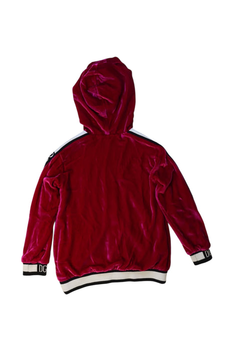 A Red Zippered Sweatshirts from Dolce & Gabbana in size 6T for girl. (Back View)