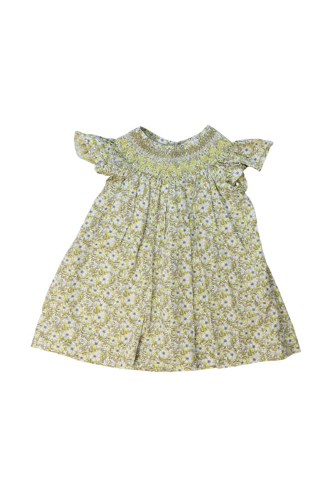 A Yellow Short Sleeve Dresses from Bonpoint in size 4T for girl. (Front View)