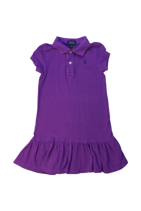 A Purple Short Sleeve Dresses from Polo Ralph Lauren in size 4T for girl. (Front View)
