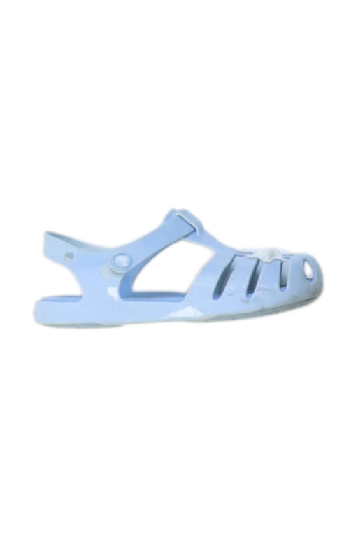 A Blue Sandals from Crocs in size 3T for girl. (Front View)
