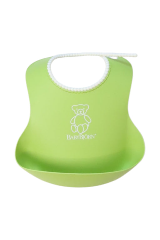A Green Bibs from BabyBjorn in size Newborn for neutral. (Front View)