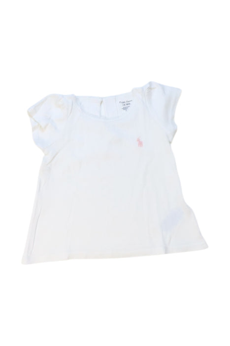 A White Short Sleeve Tops from Ralph Lauren in size 6-12M for girl. (Front View)