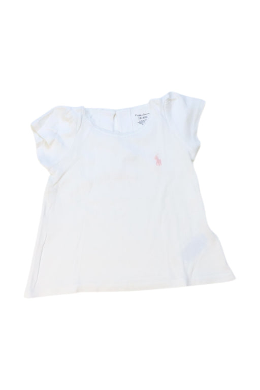 A White Short Sleeve Tops from Ralph Lauren in size 6-12M for girl. (Front View)