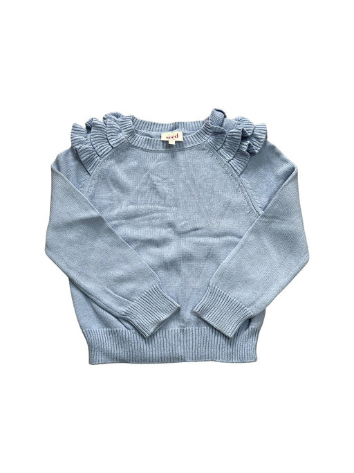 A Blue Knit Sweaters from Seed in size 4T for girl. (Front View)