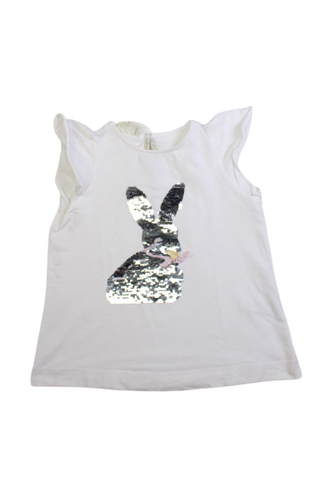 A White Sleeveless Tops from Nanos in size 6T for girl. (Front View)