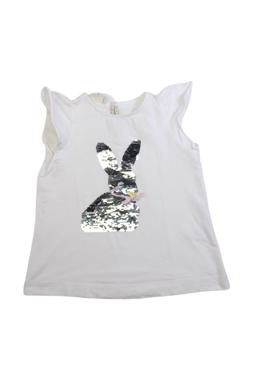 A White Sleeveless Tops from Nanos in size 6T for girl. (Front View)