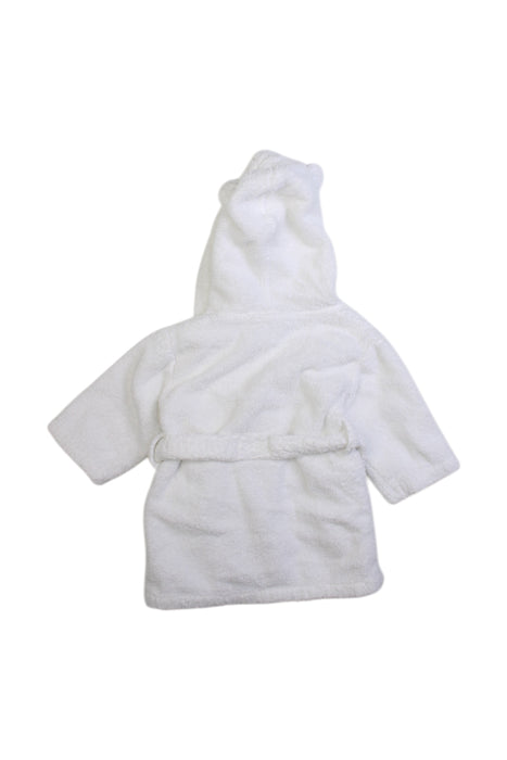 A White Bathrobes from The Little White Company in size 6-12M for neutral. (Back View)