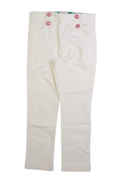 A Ivory Casual Pants from Nanos in size 6T for girl. (Front View)