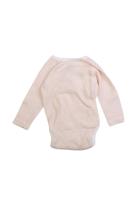 A Pink Long Sleeve Bodysuits from Petit Bateau in size 3-6M for girl. (Back View)