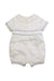 A White Short Sleeve Rompers from John Lewis in size 3-6M for neutral. (Front View)