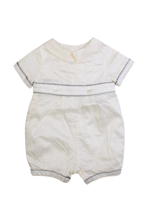 A White Short Sleeve Rompers from John Lewis in size 3-6M for neutral. (Front View)