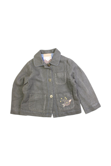 A Green Lightweight Jackets from Bonpoint in size 4T for girl. (Front View)
