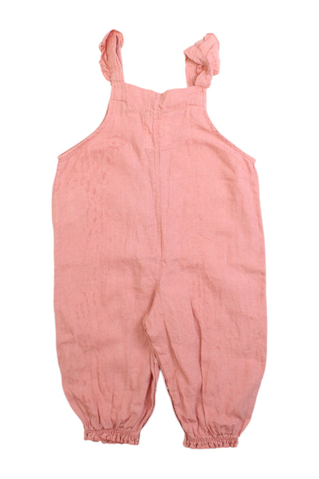 A Pink Long Overalls from Play Up in size 6-12M for girl. (Back View)