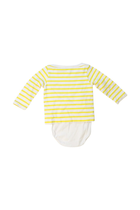 A White Long Sleeve Bodysuits from Petit Bateau in size 12-18M for boy. (Back View)
