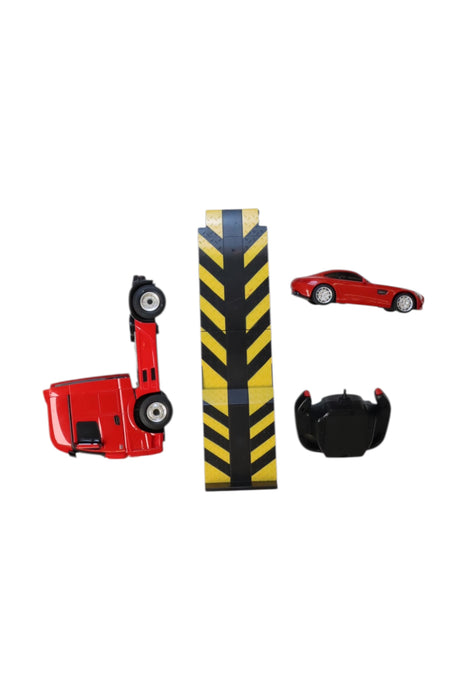 A Red Cars Trucks Trains & Remote Control from Rastar in size O/S for neutral. (Back View)