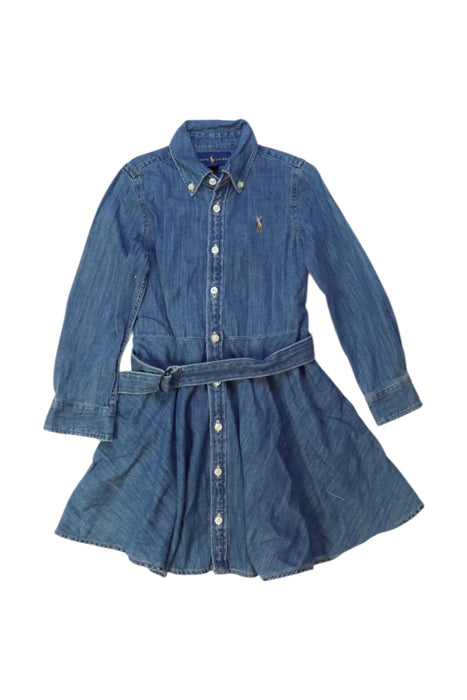A Blue Long Sleeve Dresses from Ralph Lauren in size 4T for girl. (Front View)