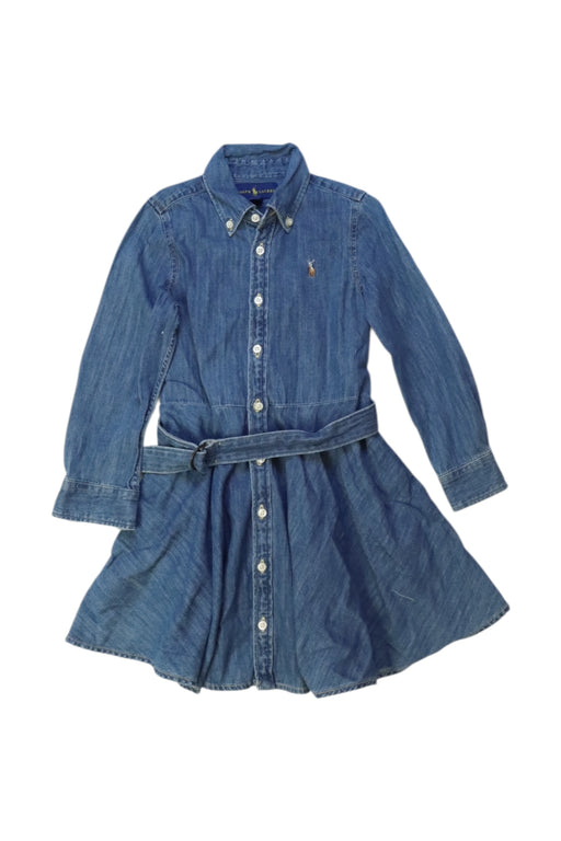 A Blue Long Sleeve Dresses from Ralph Lauren in size 4T for girl. (Front View)