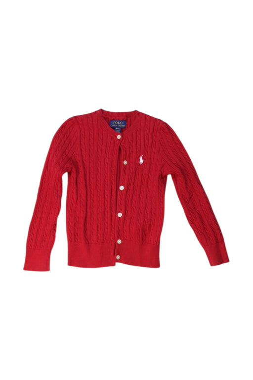 A Red Cardigans from Polo Ralph Lauren in size 4T for girl. (Front View)
