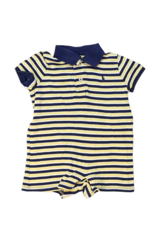 A Navy Short Sleeve Rompers from Ralph Lauren in size 3-6M for boy. (Front View)