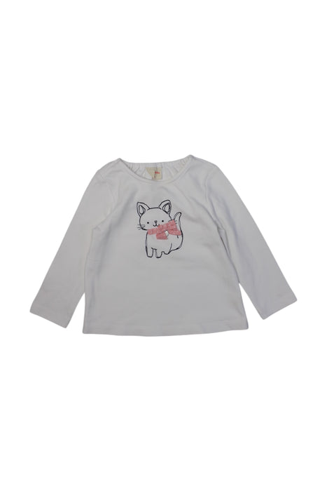 A White Long Sleeve Tops from Momonittu in size 18-24M for girl. (Front View)
