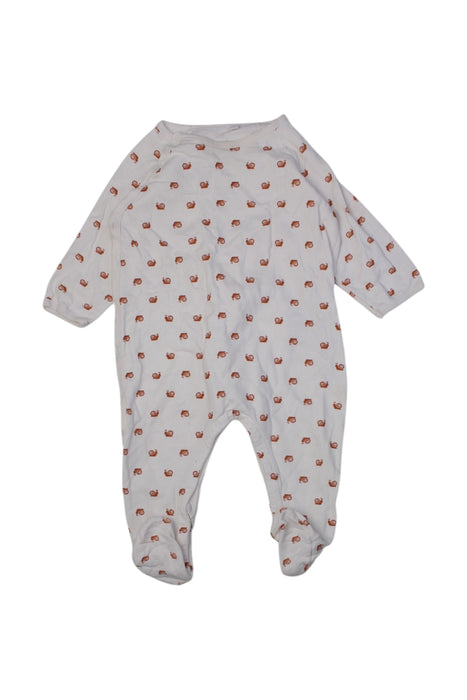 A White Onesies from Petit Bateau in size 6-12M for neutral. (Front View)