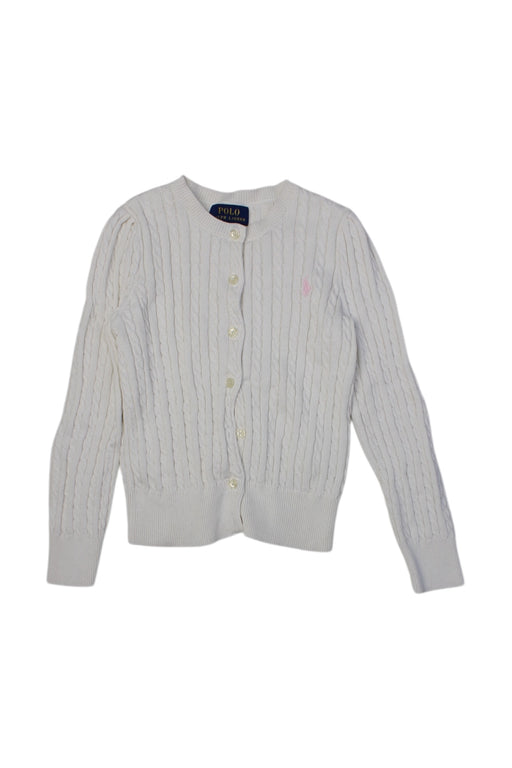 A White Cardigans from Polo Ralph Lauren in size 6T for girl. (Front View)
