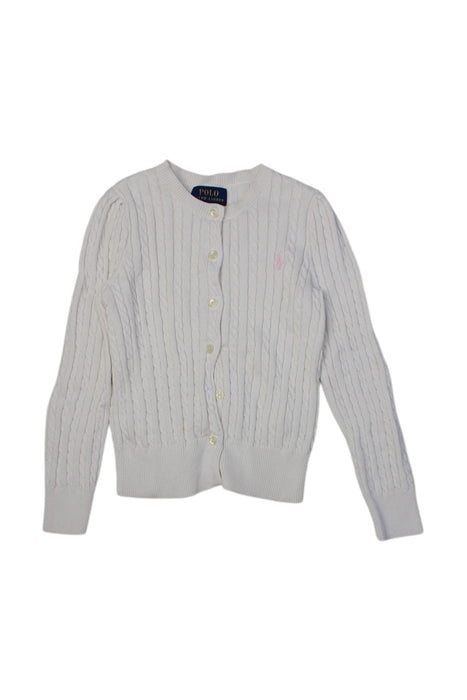 A White Cardigans from Polo Ralph Lauren in size 6T for girl. (Front View)