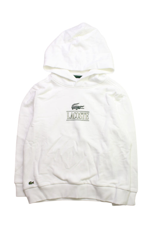 A White Hooded Sweatshirts from Lacoste in size 8Y for neutral. (Front View)